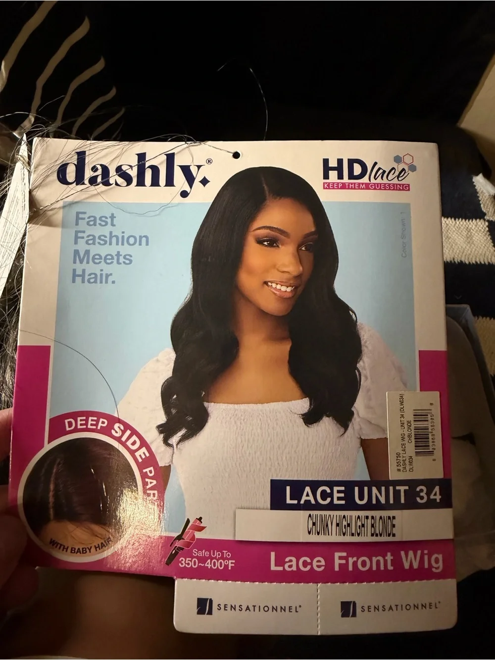 Sensationnel Black Synthetic Lace Front Wig with Blonde Highlights - NWT